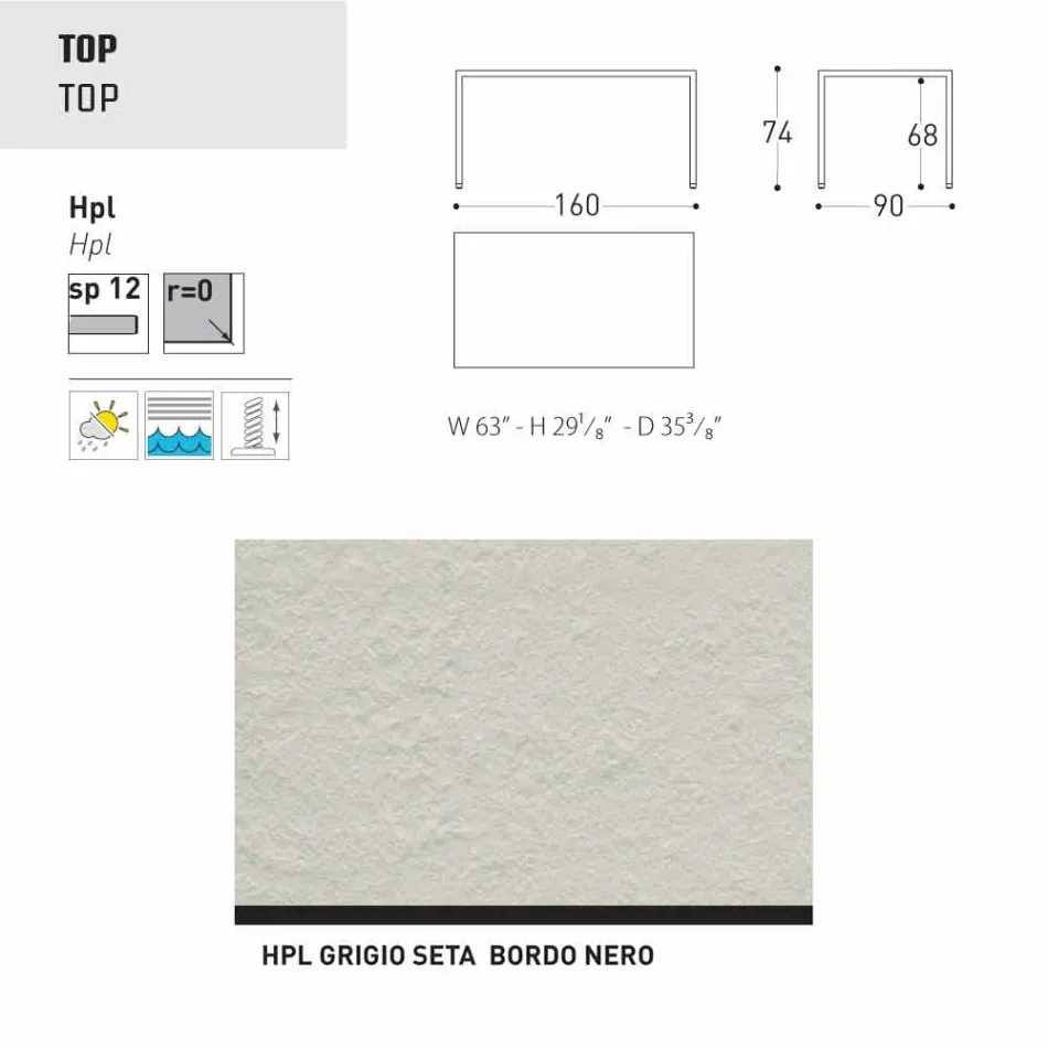 Varaschin Victor bord til indendørs og haven spisning, moderne design Viadurini