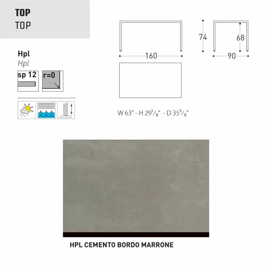 Varaschin Victor bord til indendørs og haven spisning, moderne design Viadurini