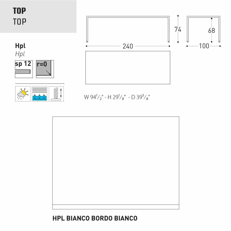 Varaschin Victor bord til indendørs og haven spisning, moderne design Viadurini