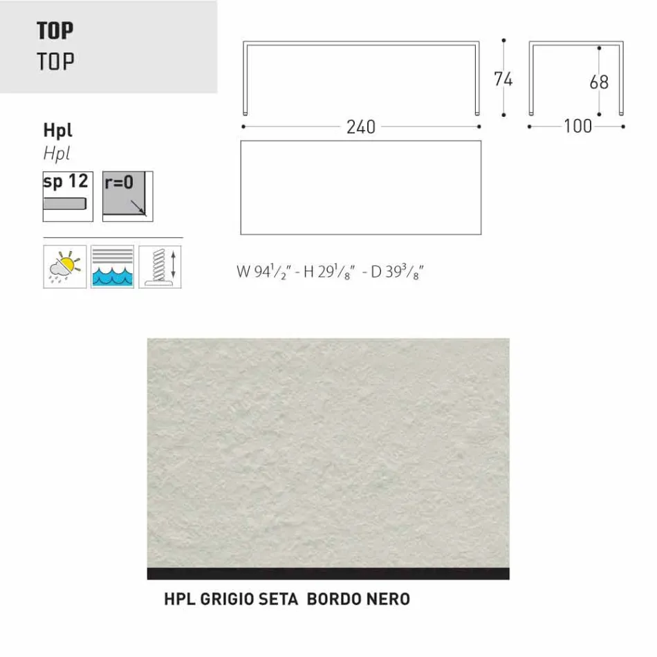 Varaschin Victor bord til indendørs og haven spisning, moderne design Viadurini