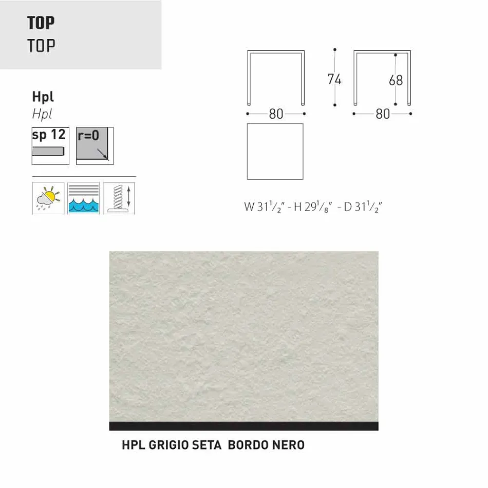 Varaschin Victor bord til indendørs og haven spisning, moderne design Viadurini