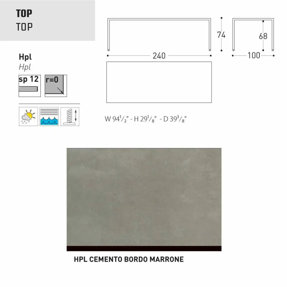 Varaschin Victor bord til indendørs og haven spisning, moderne design Viadurini