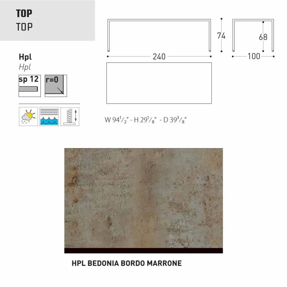 Varaschin Victor bord til indendørs og haven spisning, moderne design Viadurini