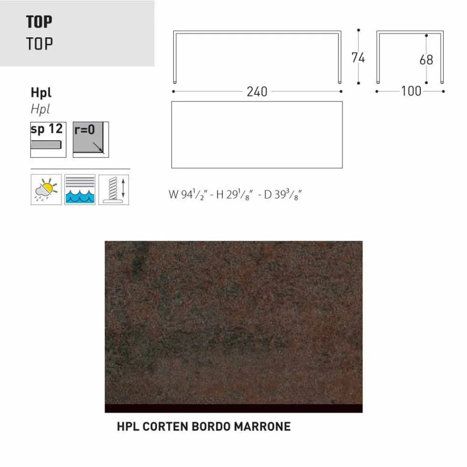 Varaschin Victor bord til indendørs og haven spisning, moderne design Viadurini