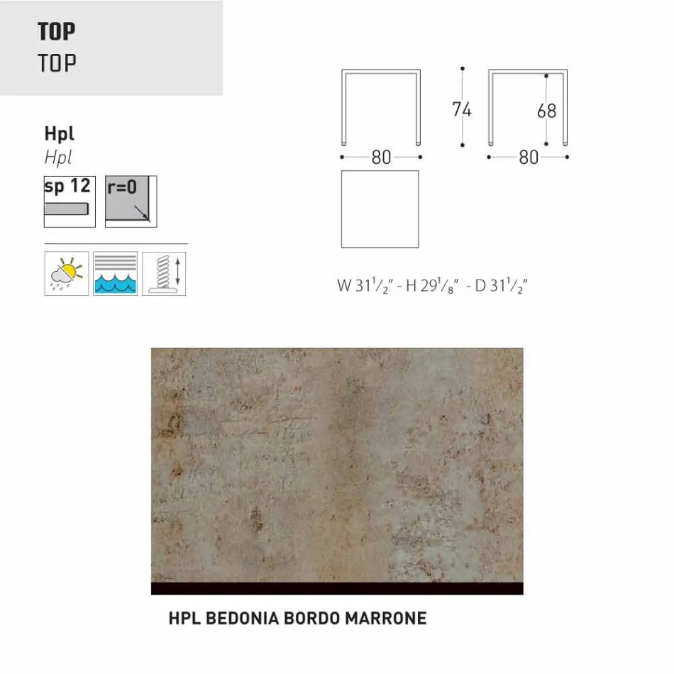 Varaschin Victor bord til indendørs og haven spisning, moderne design Viadurini