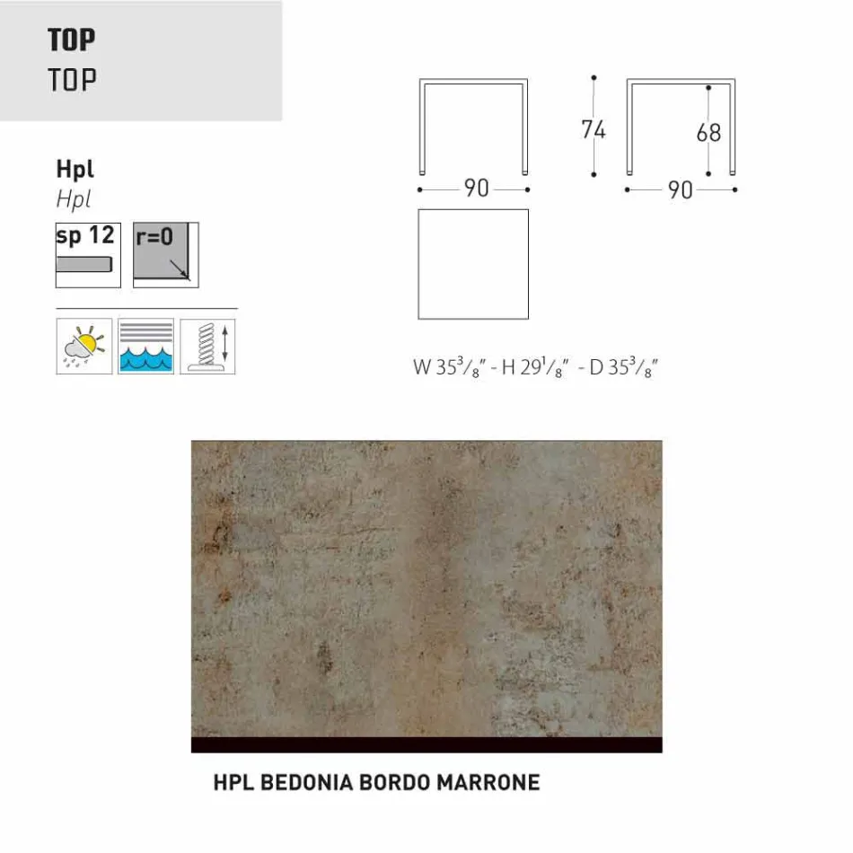 Varaschin Victor bord til indendørs og haven spisning, moderne design Viadurini