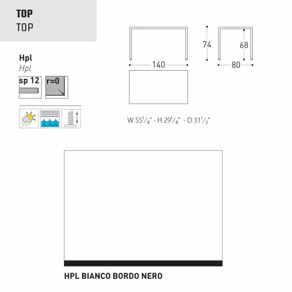 Varaschin Victor bord til indendørs og haven spisning, moderne design Viadurini