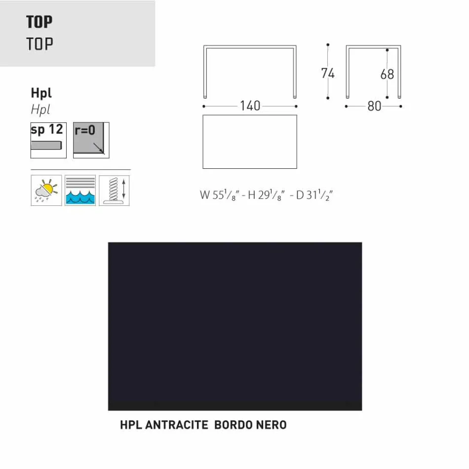 Varaschin Victor bord til indendørs og haven spisning, moderne design Viadurini