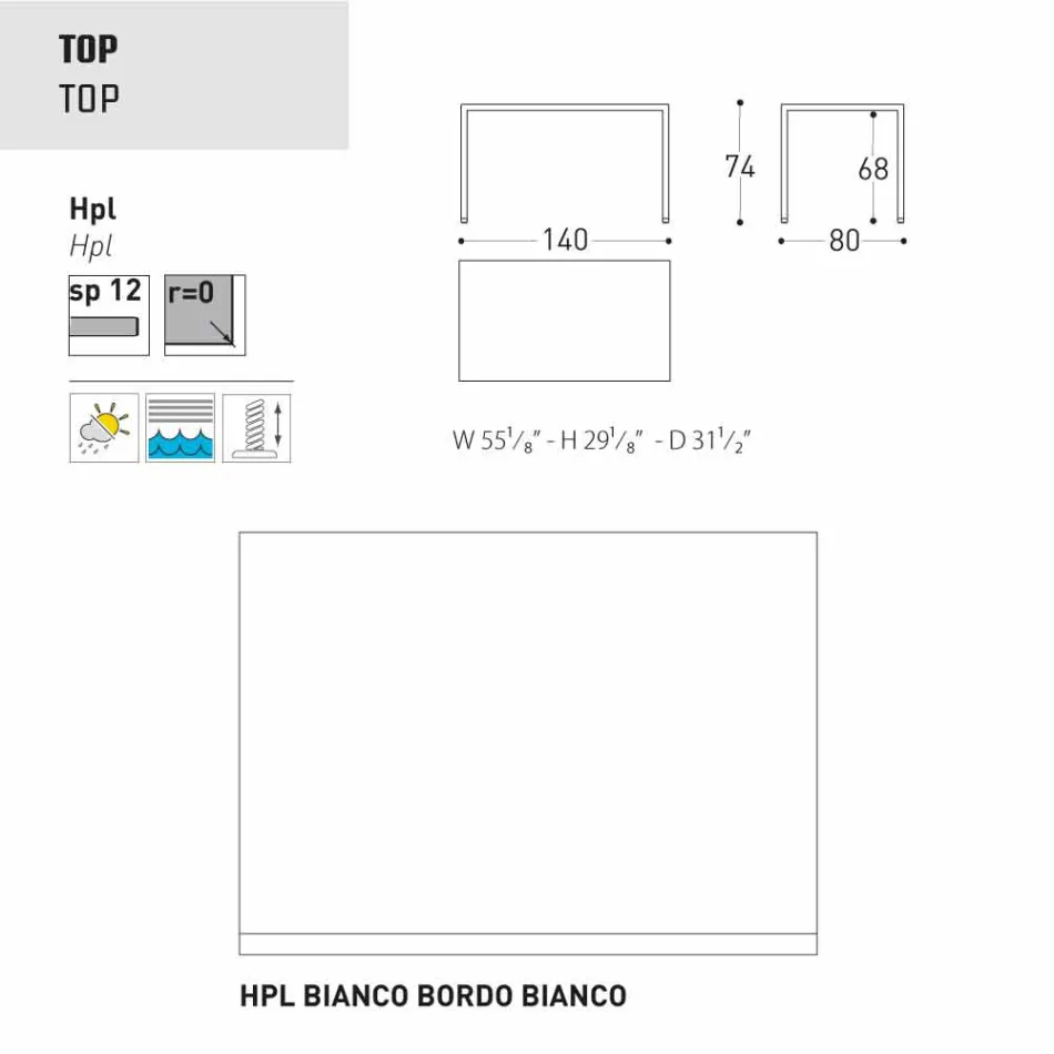 Varaschin Victor bord til indendørs og haven spisning, moderne design Viadurini