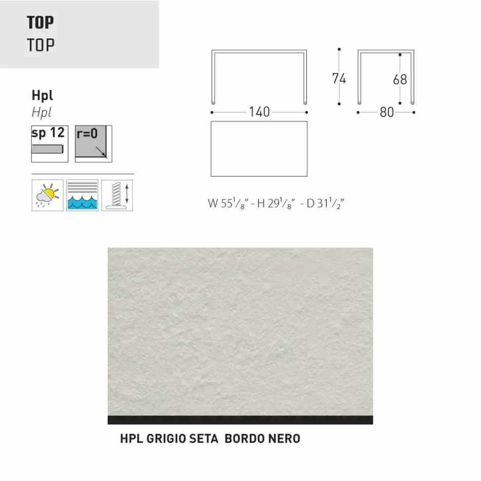 Varaschin Victor bord til indendørs og haven spisning, moderne design Viadurini