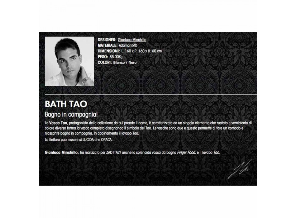 Badkar iAdamantx® Bath Tao Lavet i Italien