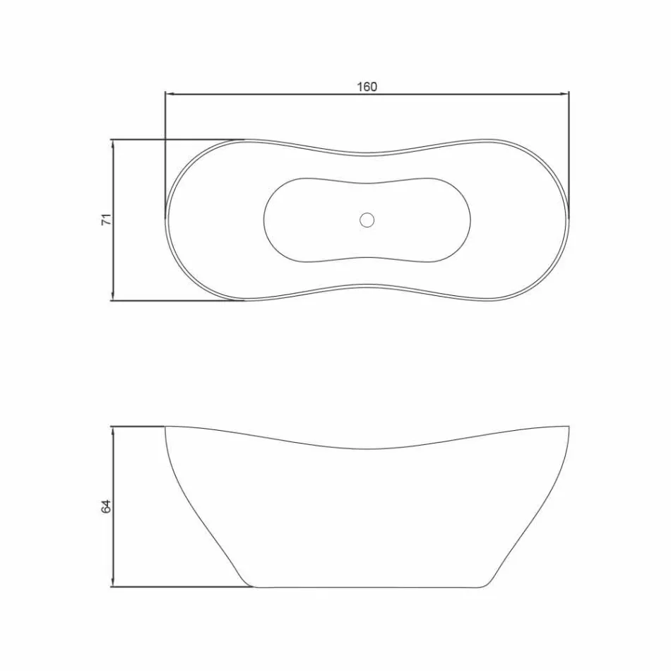 Moderne fritstående design badekar lavet i Italien Ragusa Viadurini
