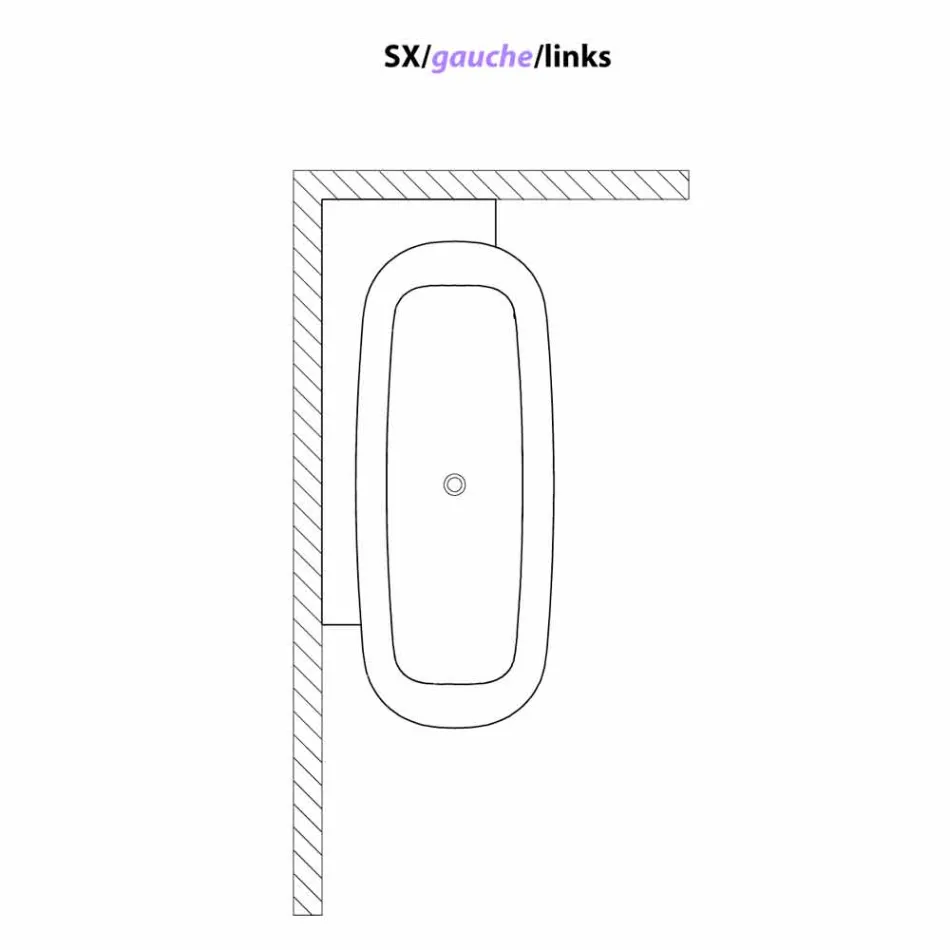 Fritstående badekar i moderne stil, hvidt design - Lipperiavas1 Viadurini