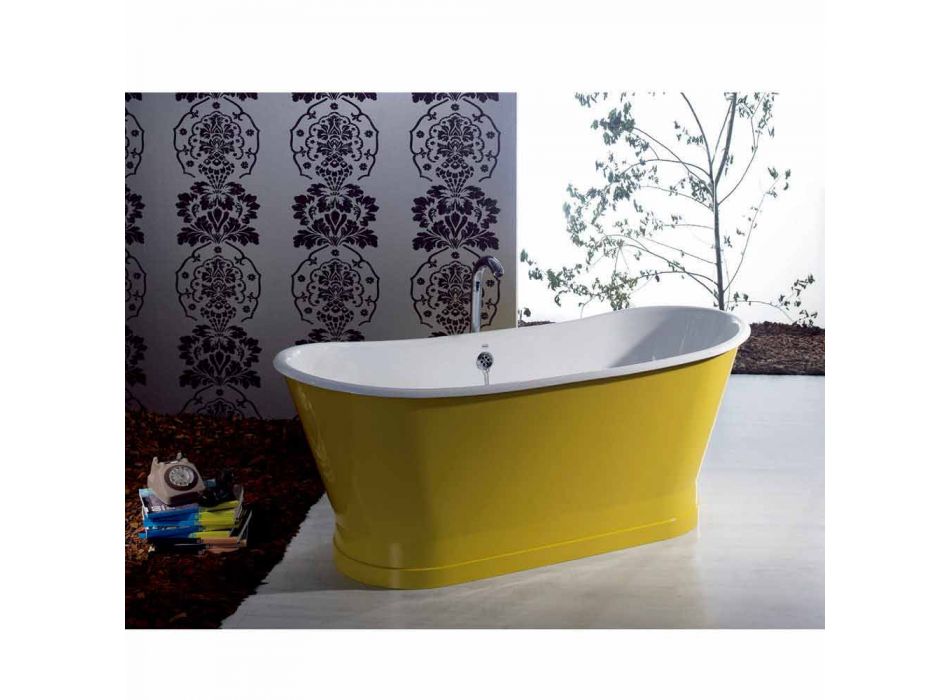 Badekar fritstående farvet jern moderne design Betty Viadurini