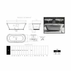 Badekar i designer badeværelse med støbejern Pierce gloss finish Viadurini