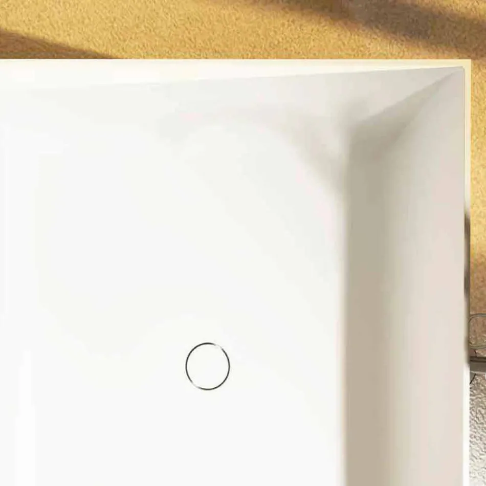 Fritstående kvadratisk badekar lavet i Italien Argentera design Viadurini