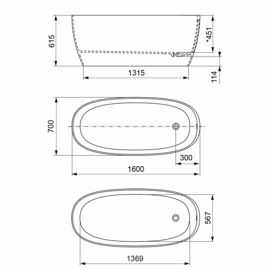 Fritstående stativ, Design Solid Surface Glossy / Matte - Slør Viadurini