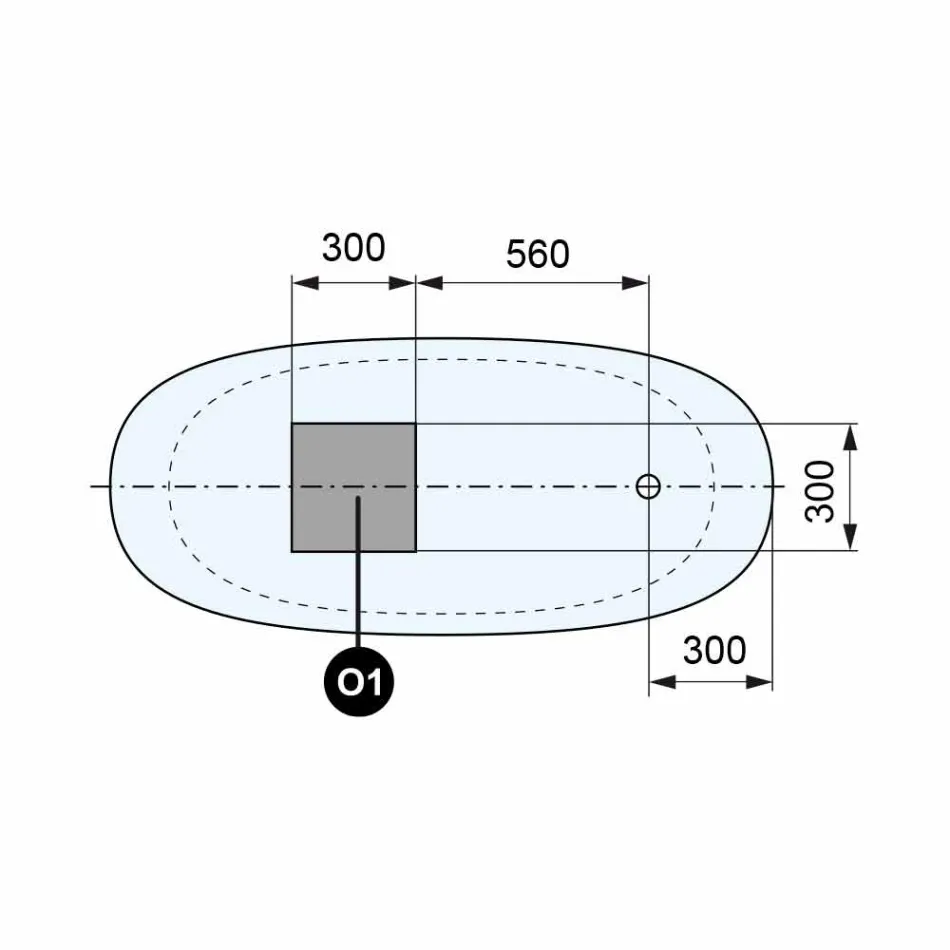 Fritstående stativ, Design Solid Surface Glossy / Matte - Slør Viadurini