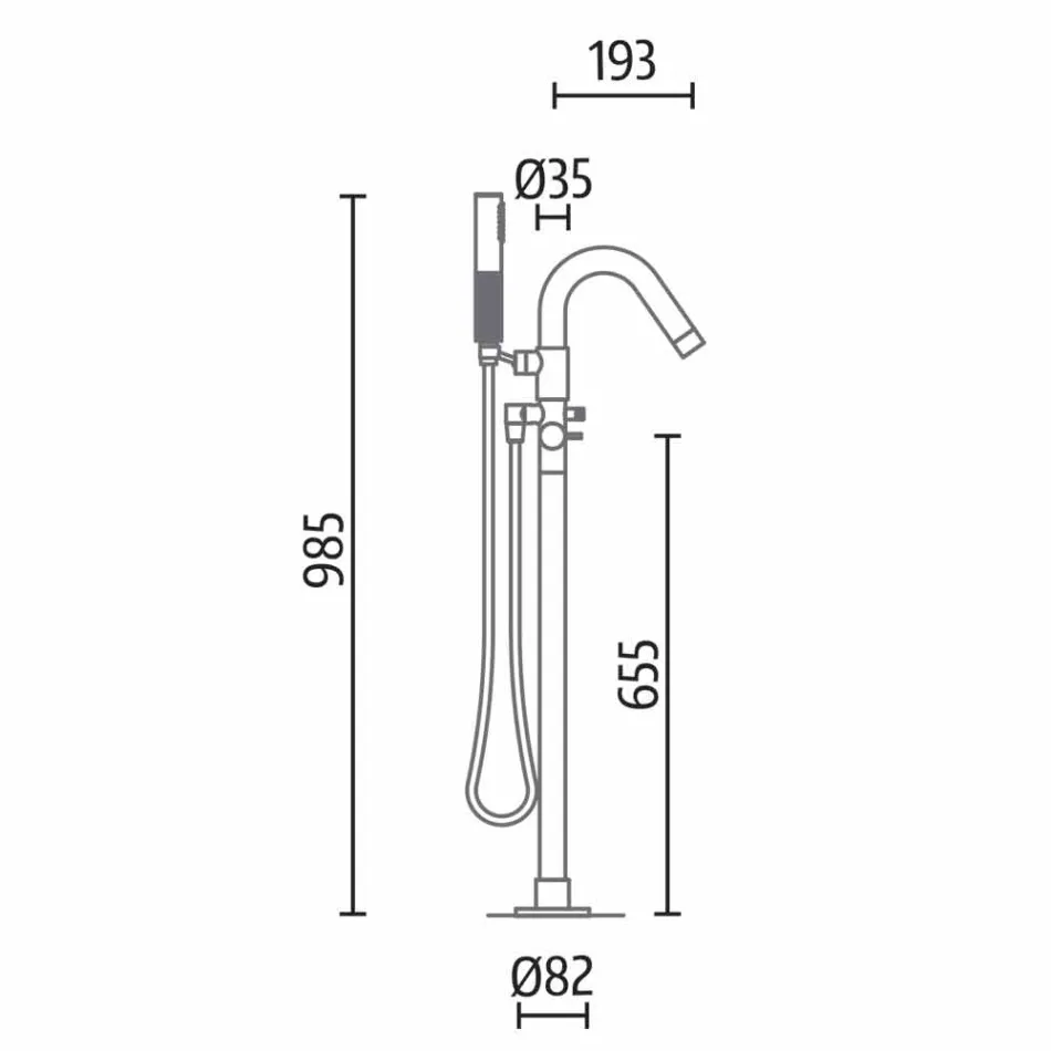 Fritstående stativ, Design Solid Surface Glossy / Matte - Slør Viadurini