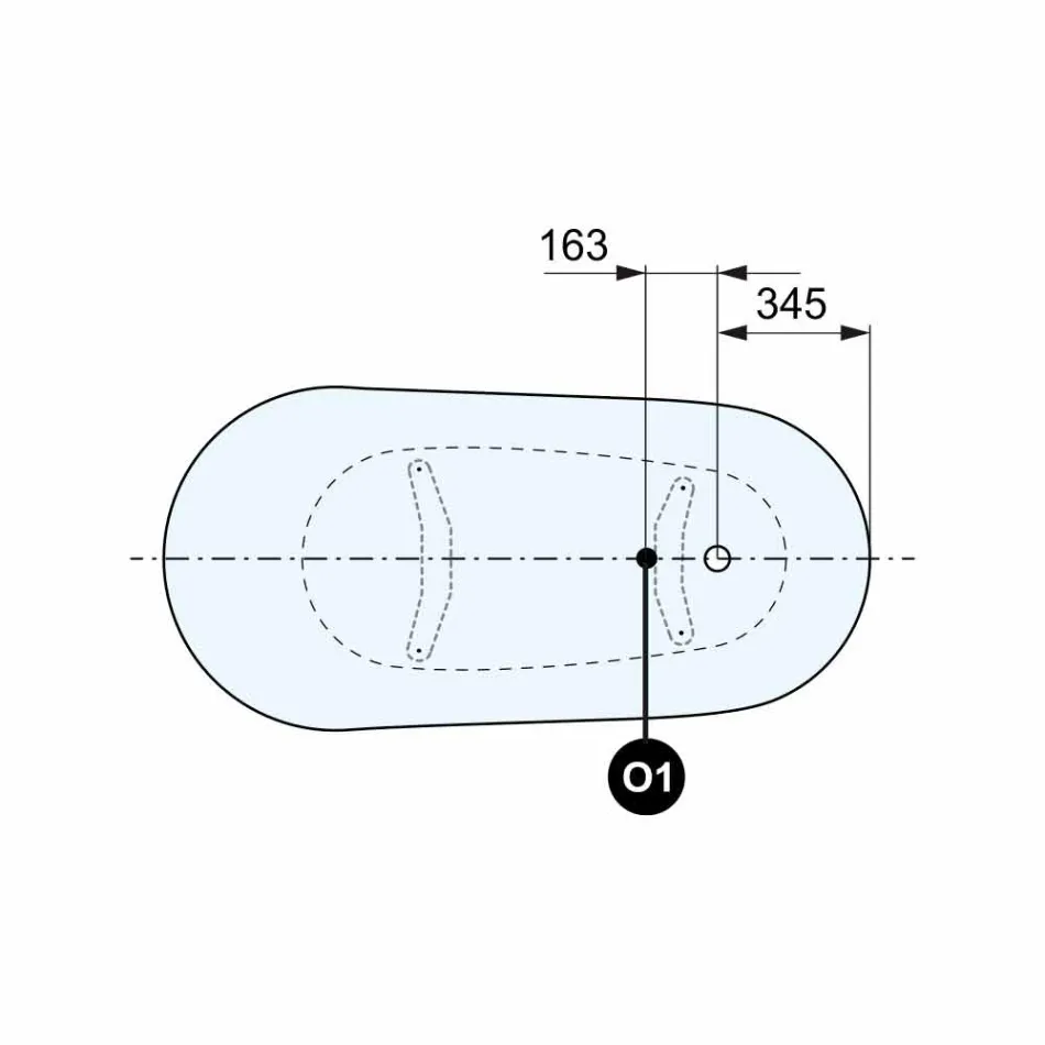Fritstående badekar, victoriansk design i fast overflade - regn Viadurini