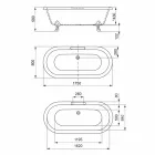 Design fritstående bad, fødder i chrome finish - gratis Viadurini
