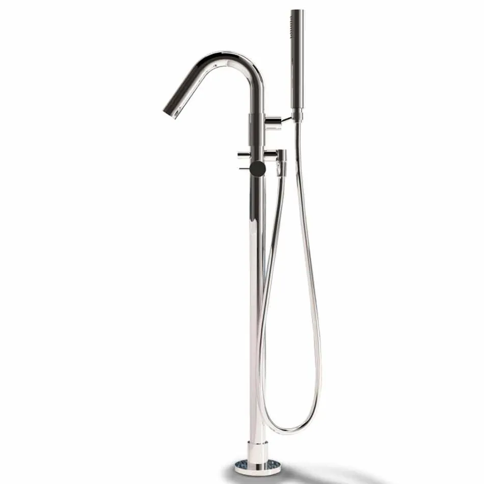 Fritstående badekar, fremstillet i Italien, i fast overflade - flow Viadurini