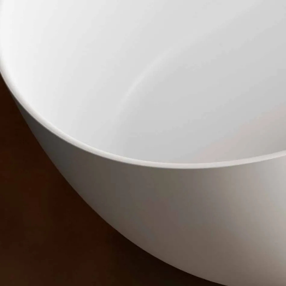 Fritstående badekar, fremstillet i Italien, i fast overflade - flow Viadurini