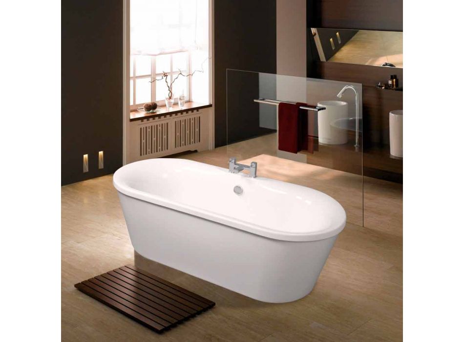 Bath hvid fritstående akryl 1770x820 mm i juni moderne design Viadurini