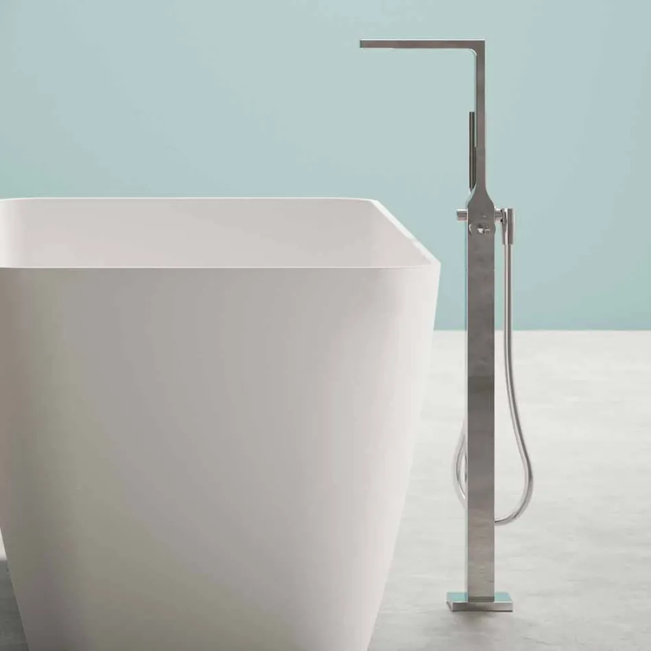 Fritstående Moderne Design Badeværelse Glat Hvid eller Matt - Ansigt Viadurini