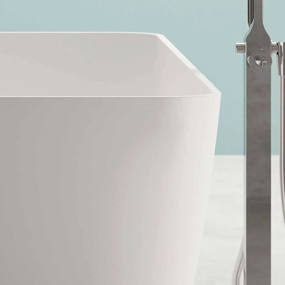 Fritstående Moderne Design Badeværelse Glat Hvid eller Matt - Ansigt Viadurini