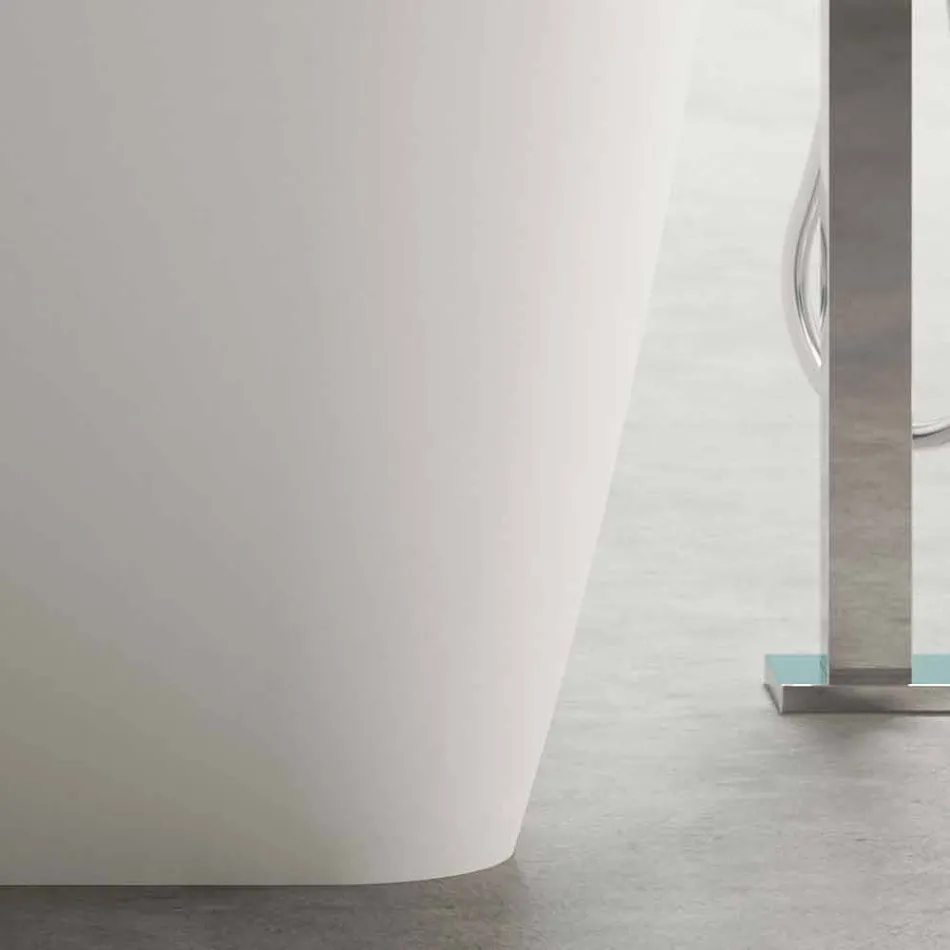 Fritstående Moderne Design Badeværelse Glat Hvid eller Matt - Ansigt Viadurini