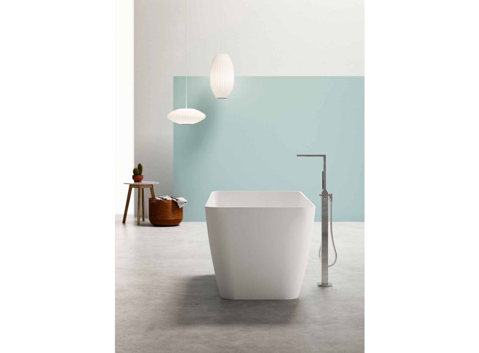 Fritstående Moderne Design Badeværelse Glat Hvid eller Matt - Ansigt Viadurini