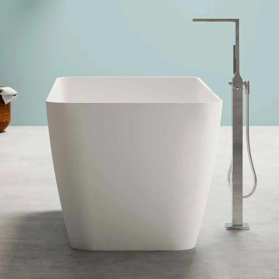 Fritstående Moderne Design Badeværelse Glat Hvid eller Matt - Ansigt Viadurini