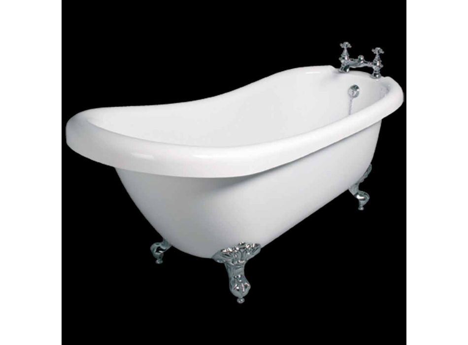 Bath fritstående moderne design i hvid akryl Dawn 1700x750mm Viadurini