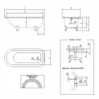 Vintage fritstående designbadekar i hvidt støbejern, fremstillet i Italien - Marwa Viadurini