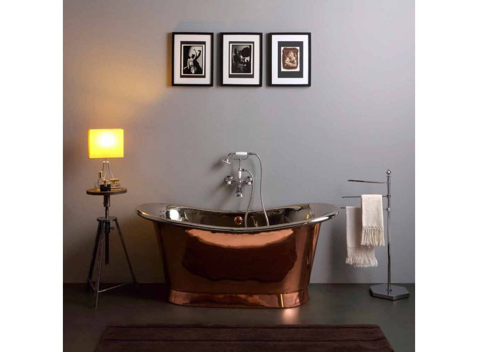 Bath design fritstående nikkel og kobber Angelica Viadurini