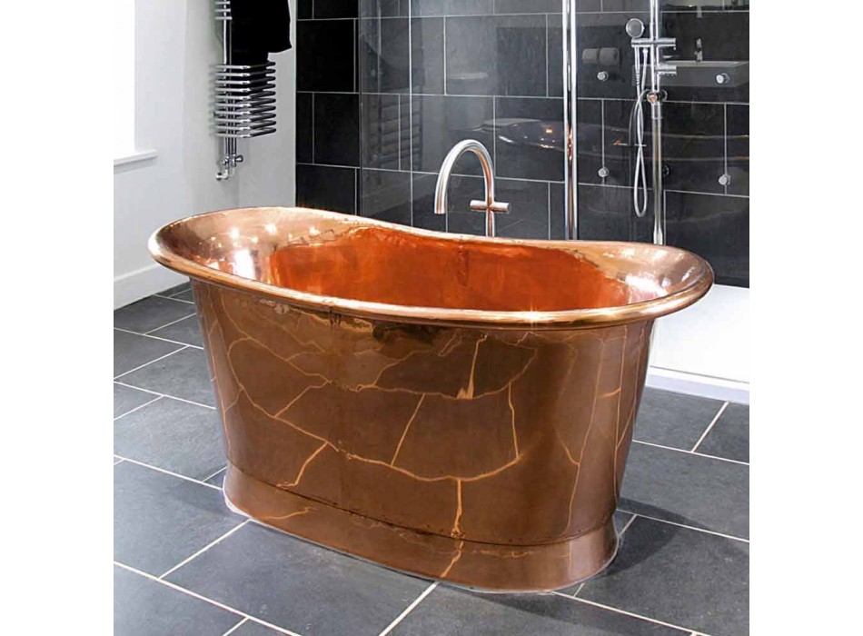 Bath design fritstående Peggy skinnende kobber Viadurini