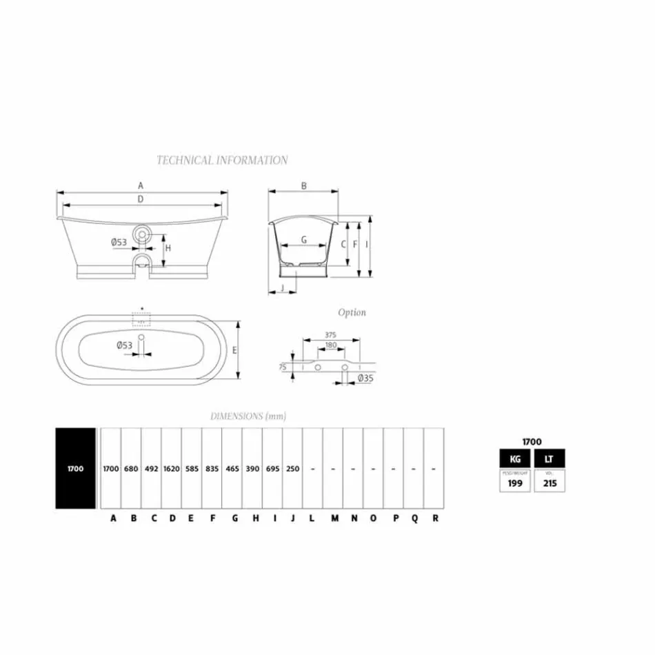 Fritstående badekar med støbejern ydre dækker kobber blad Bass Viadurini