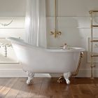 Vintage fritstående badekar i hvidt støbejern fremstillet i Italien - Paulina Viadurini