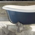 Fritstående blåharpiksbadekar i klassisk design, Fregona Viadurini