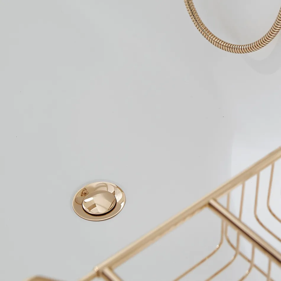 Solid overflade badekar med integreret overløb Lavet i Italien - Aurelio Viadurini