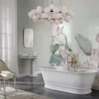 Solid overflade badekar med integreret overløb Lavet i Italien - Aurelio Viadurini