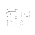 Solid overflade badekar med integreret overløb Lavet i Italien - Aurelio Viadurini