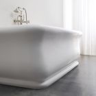 Rektangulært solidt overflade badekar med bløde hjørner lavet i Italien - Fulvio Viadurini