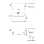 Rektangulært solidt overflade badekar med bløde hjørner lavet i Italien - Fulvio Viadurini