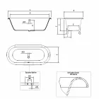 Vintage fritstående badekar med støbejernsfødder, fremstillet i Italien - Naike Viadurini