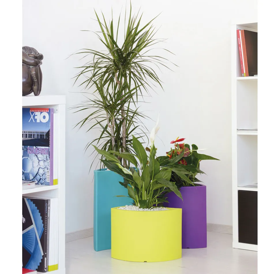 Modulære vaser i farvet polyethylen Made in Italy 3 stykker - Flowes Viadurini