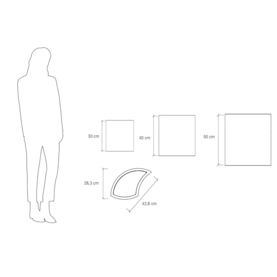 Modulære vaser i farvet polyethylen Made in Italy 3 stykker - Flowes Viadurini