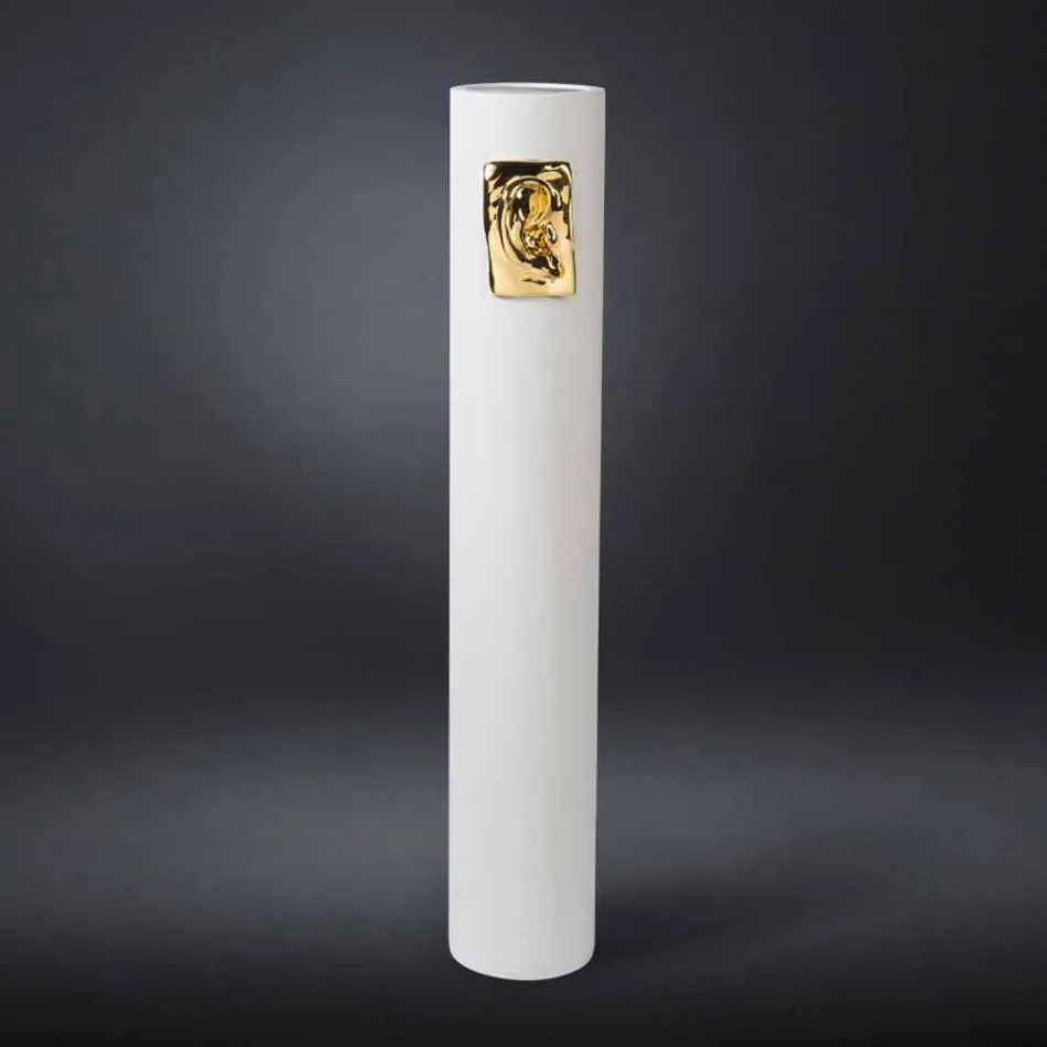 Høj håndværksvase i farvet keramik lavet i Italien - Monte Viadurini