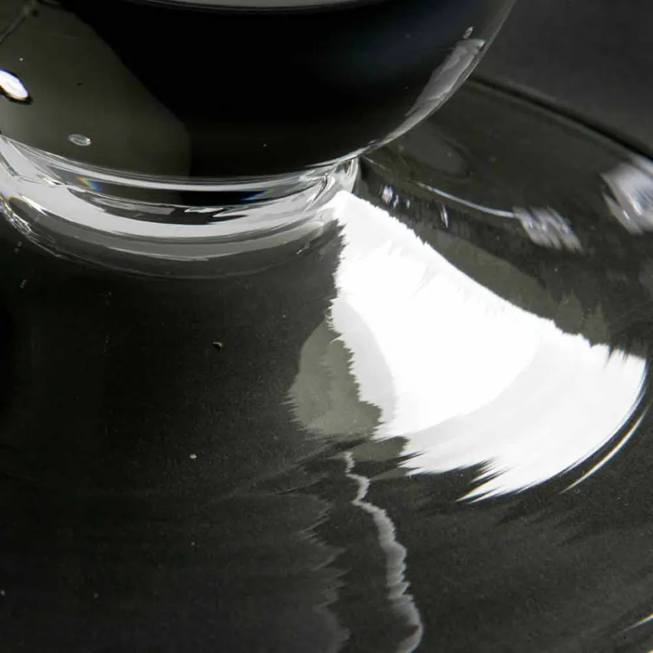 Høj indendørs vase i hvidt og gennemsigtigt glas fremstillet i Italien - Clodino Viadurini